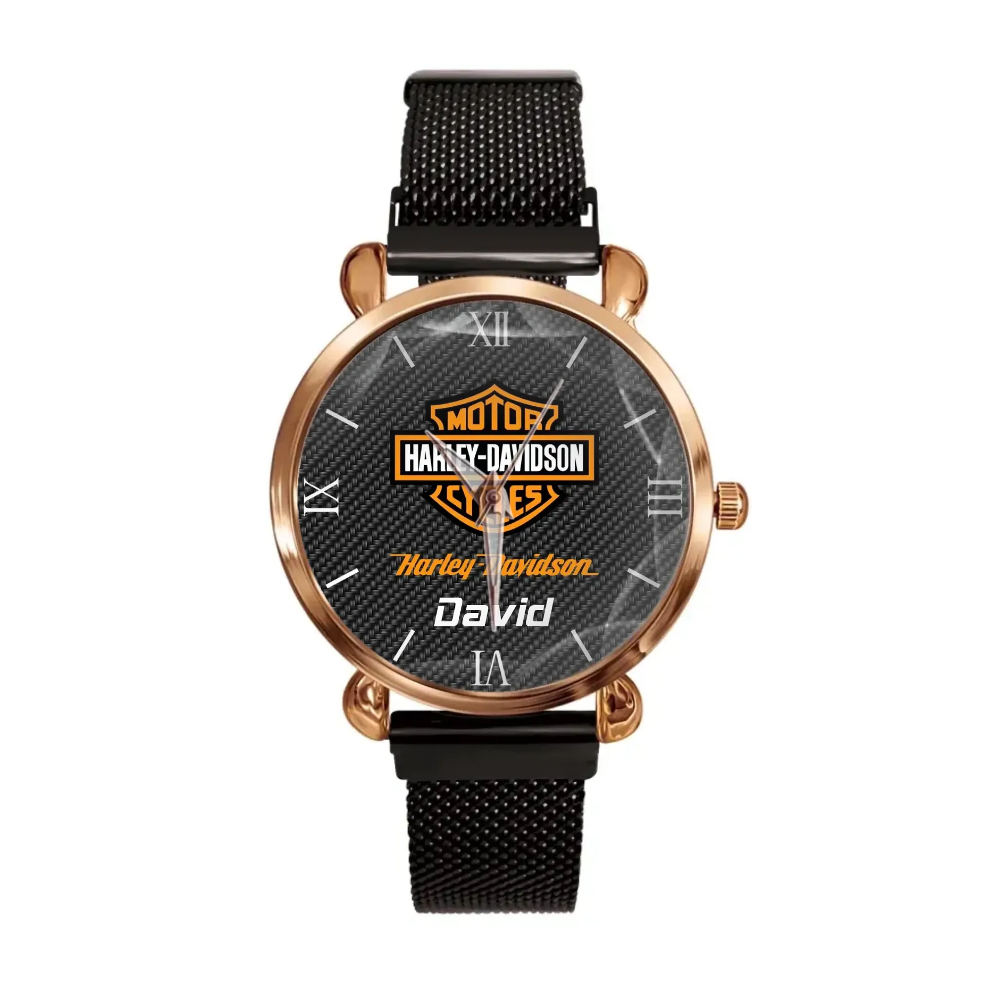 Montre Noire Élégante – Cadeau Parfait pour les Fans de Harley-Davidson